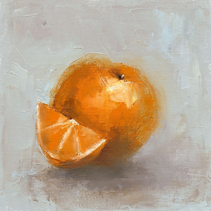 " Painted Fruit IV " by Liz Nichols Painting Print, 12" H x 12" W  