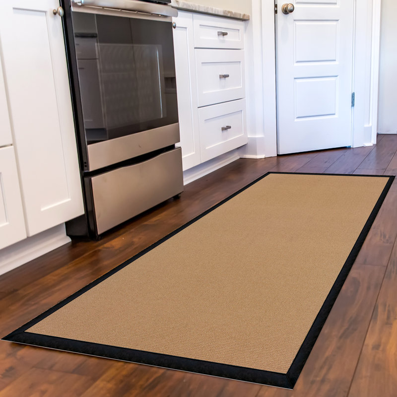 Nannette Cork and Black Machine Tufted Rug, Runner 2'6" x 8'