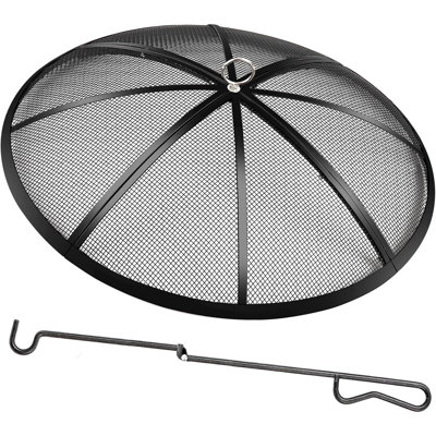 22 Inch Fire Pit Spark Screen Cover – Heat & Rust Resistant Mesh Lid with Safe Top Ring for Outdoor Fire Pits