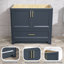 Base de meuble-lavabo simple 36 po en bois massif bleu marine avec portes à fermeture douce