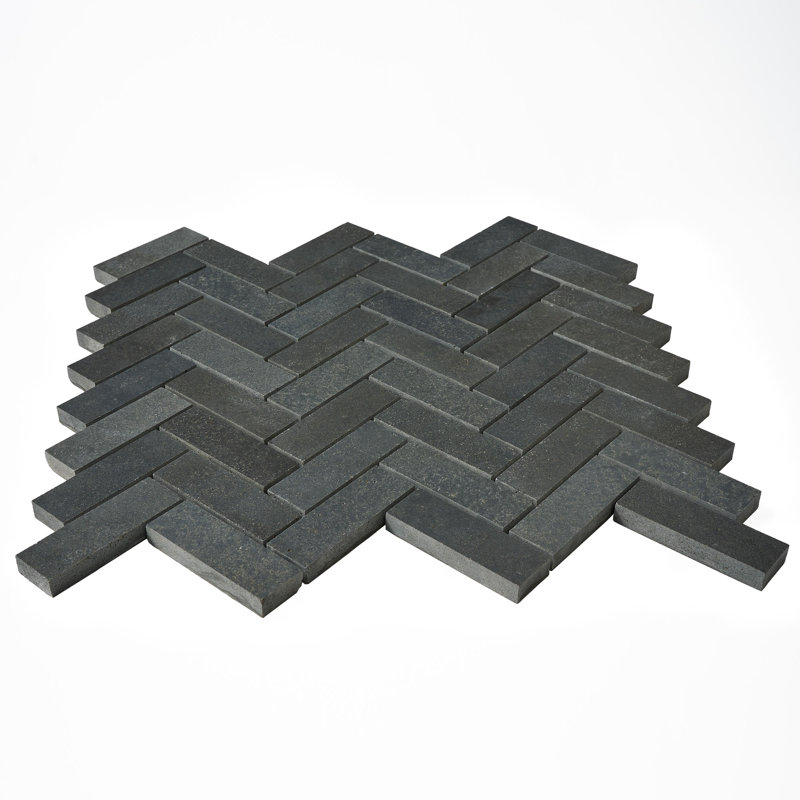Highland 1" x 3" Basalt Chevron Mosaic Wall & Floor Tile