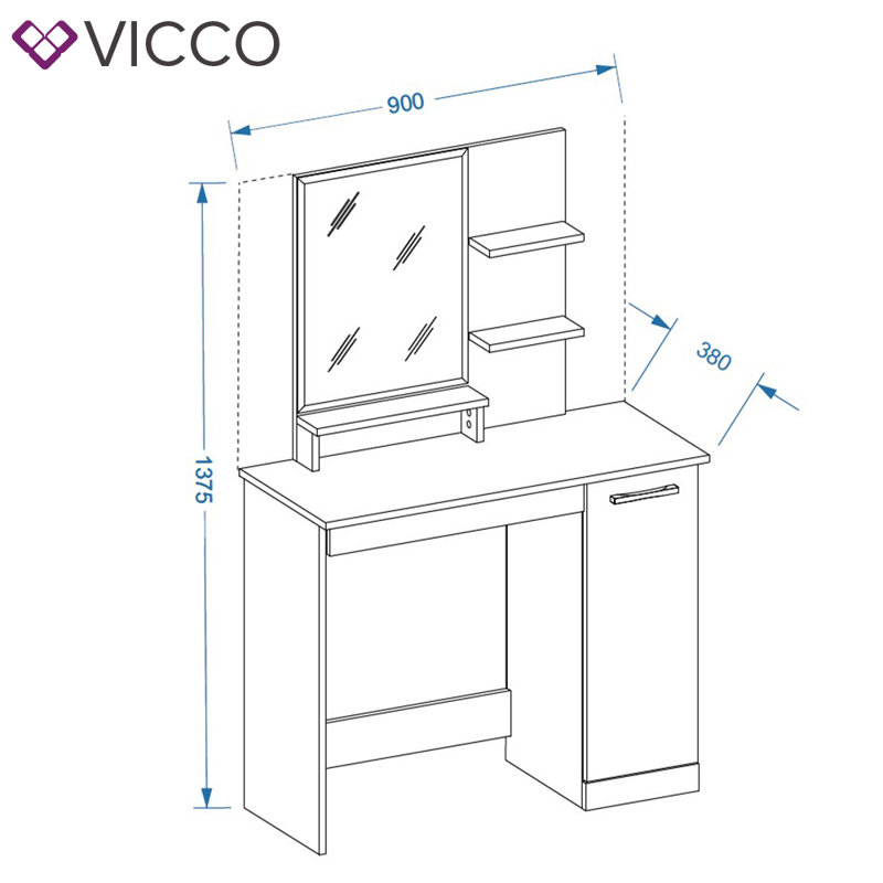 Fontanez Dressing Table with Mirror