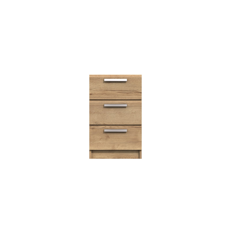 Harvey-Lee 38cm W Manufactured Wood Bedside Table, Natural Rustic Oak
