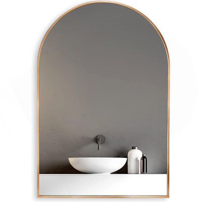 20X30 Inch  Metal Framed Arched Bathrrom Mirror For Wall.