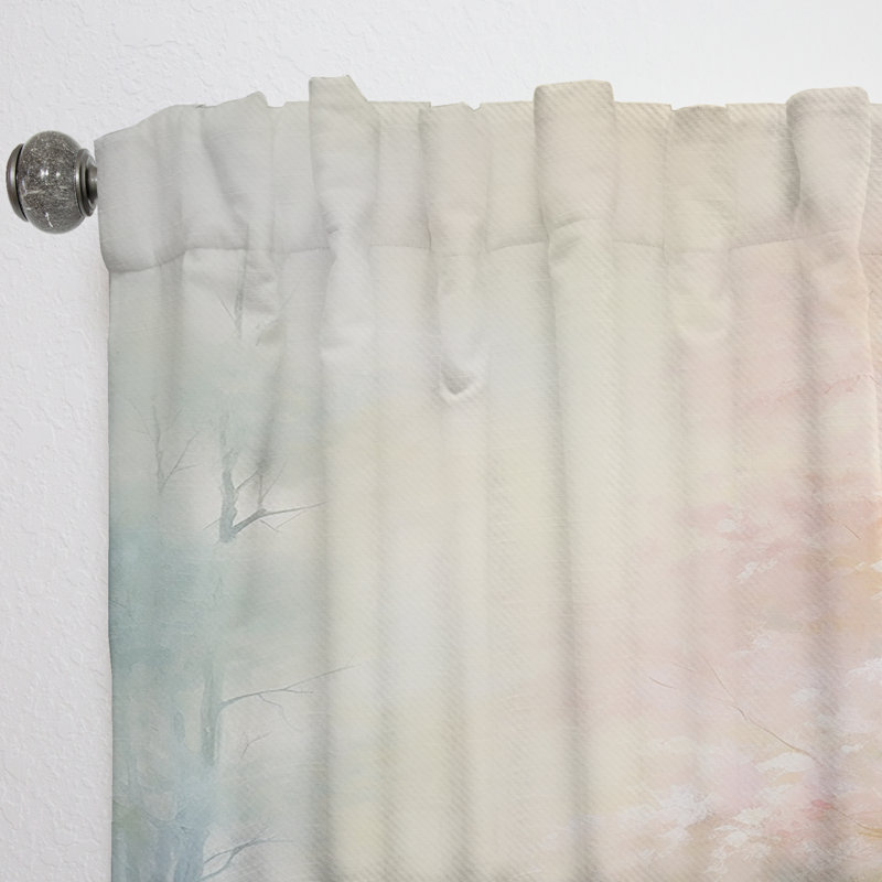 Impression romantique I de Clairborn - arbres et rideaux - obscurcissant la pièce en velours - 1 panneau, L 52 po x L 63 po