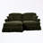 Chenille Loveseat with Flared Arms and ottoman-96757120