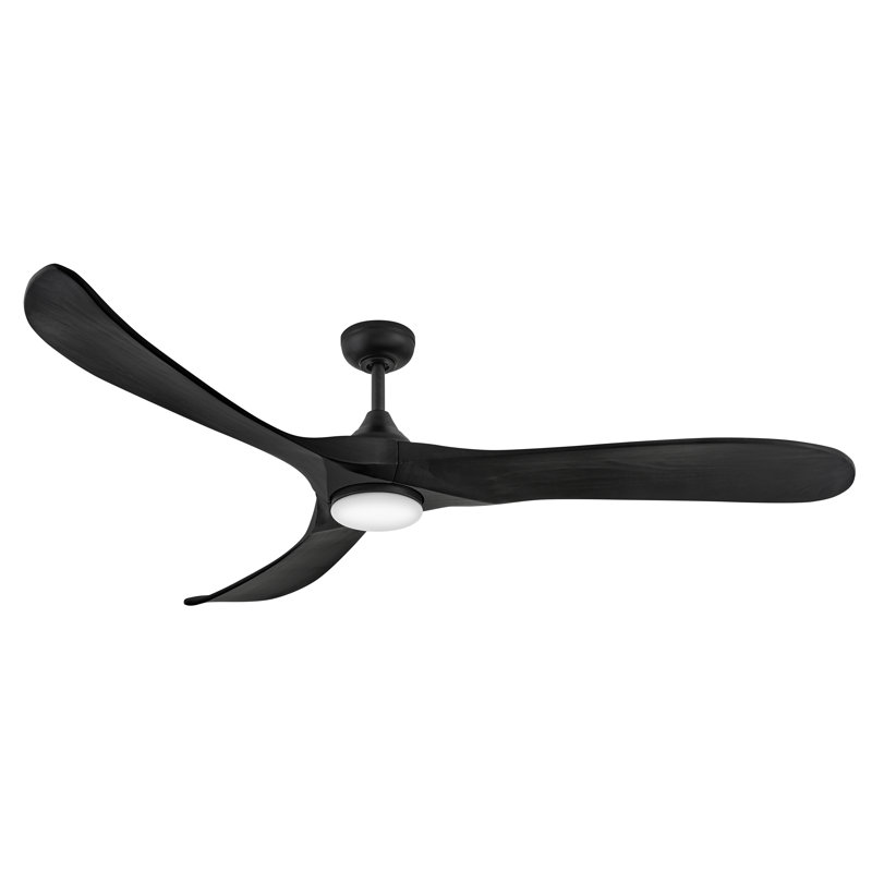 Ventilateur de plafond intelligent DEL 72 po Reze, Noir mat