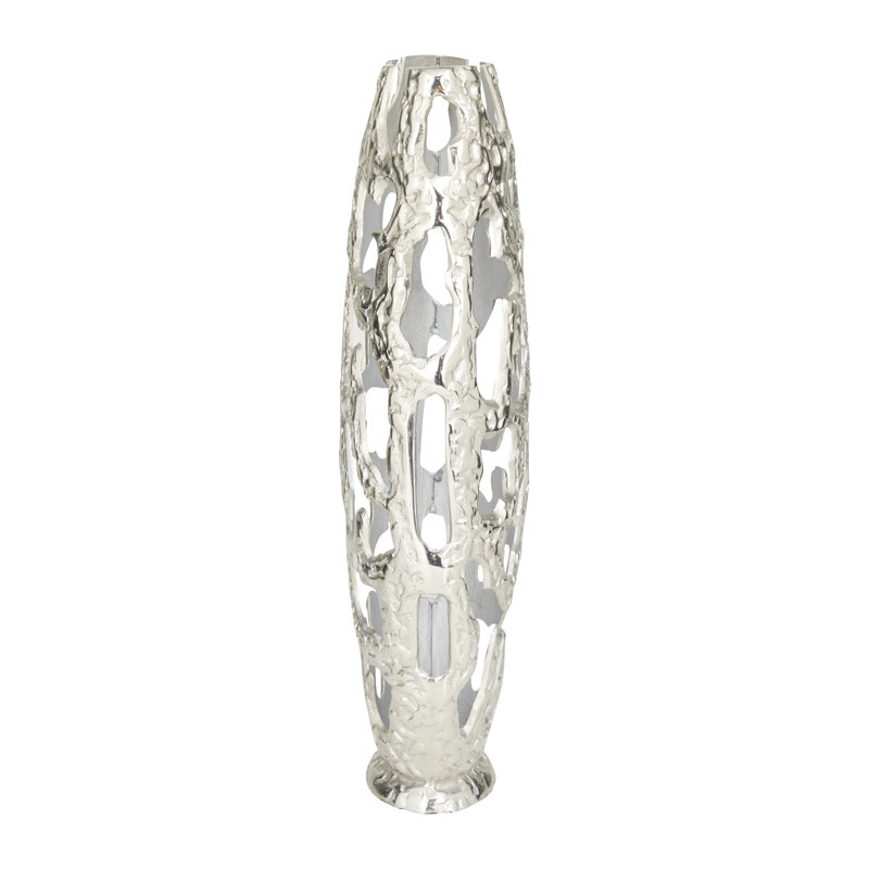 Vase en aluminium et métal, Argent