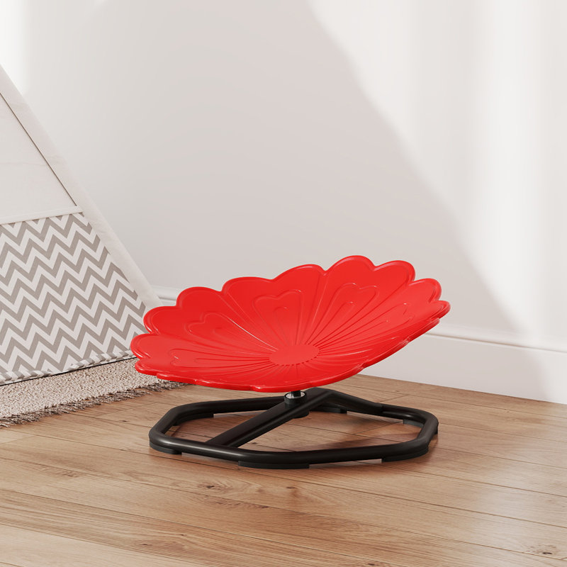 AIYAPLAY Kids Spinning Chair for Autism Flower Shaped Non-Slip Base Red