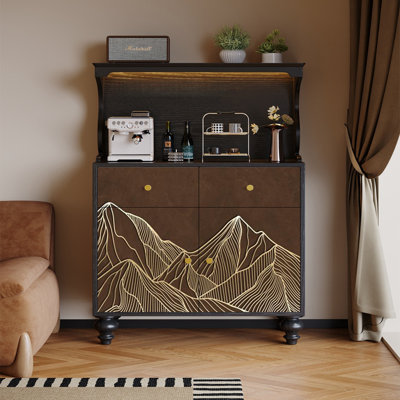 French retro-style solid wood sideboard