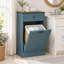 Armoire à poubelle inclinable, armoire à poubelle en bois pour la cuisine et la lessive - Bleu-130021477