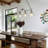 4-Light Dimmable  Modern Linear Pendant Light with Seeded Glass, in Brushed Antique Silver for Dining Room