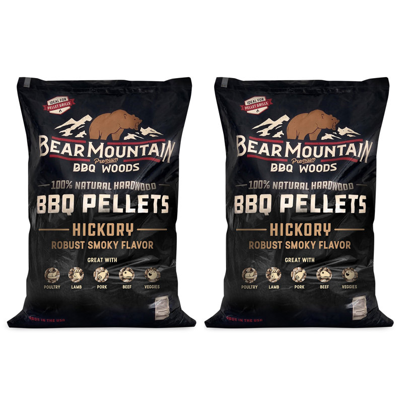 Bear Mountain BBQ All-Natural Hardwood Hickory Smoker Pellets, 20 Lbs, 3