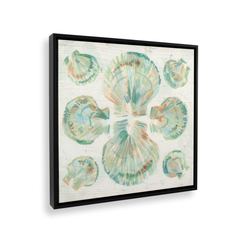 «Saltwashed Shells I» par June Erica Vess, reproduction d'art sur toile, H 36 po x l 36 po, Noir