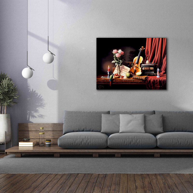 «The Love» par R. Hed, art mural sur toile, H 12 po x l 16 po x P 0,75 po