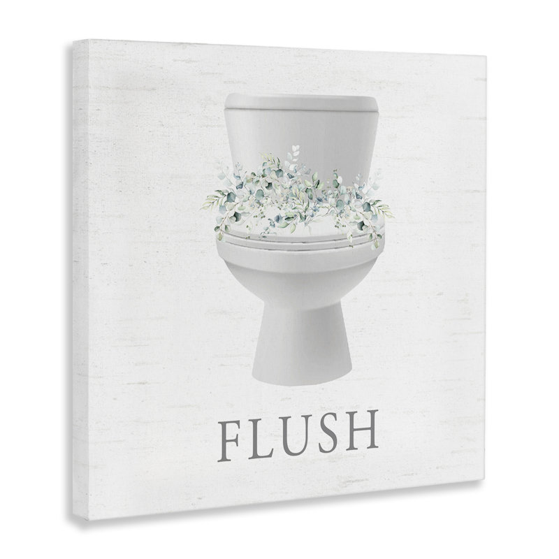Toile et toilettes, art mural sur toile par Freshed Botanicals, H 24 po x l 24 po