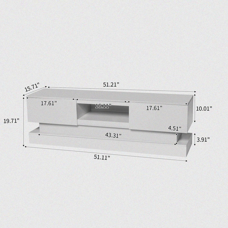 Crédence de rangement l 51,21 po Freyia, Blanc