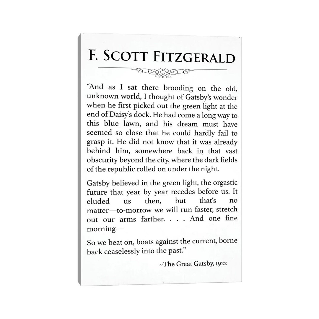 " Last Page Of The Great Gatsby " by Debbra Obertanec East Urban Home