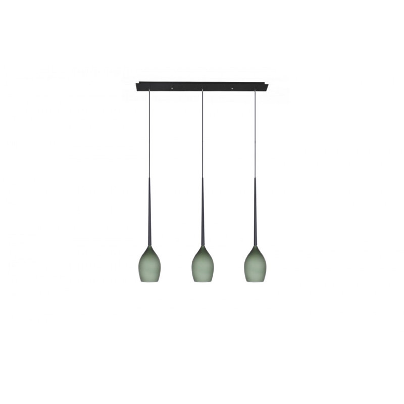 Izza 3 - Light Black Kitchen Island Pendant, Olive