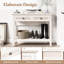 Console avec tiroirs - Meuble d'entrée de salon en bois blanc