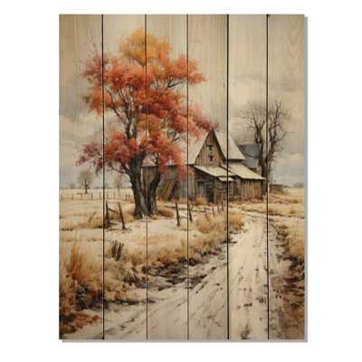Farmhouse Seasons II sur impression sur bois