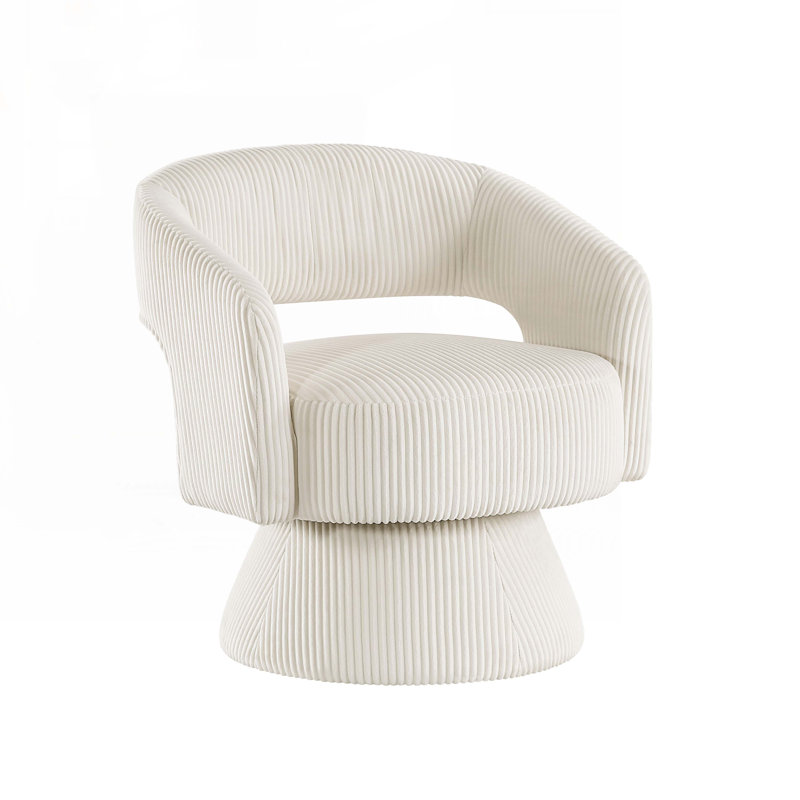 Chaise avec accoudoirs rembourrée en velours côtelé Modern Modern, Velours côtelé beige