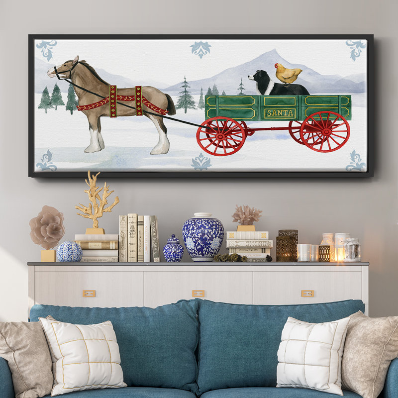 Collection Santa's Farm, toile en C encadrée, H 8 po x l 20 po