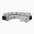 Meserve 121" Contemporary Square Arm Boucle Sectional with Pull-Out Bed-194444023-194030267