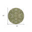 Tapis intérieur / extérieur rond lavable marocain vert olive et ivoire 8 pi 8 po
