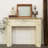 Beige Solid Wood Freestanding Fireplace