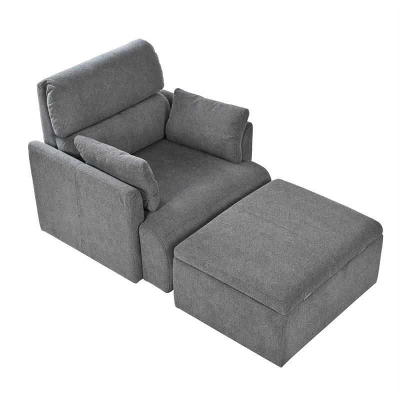 Oversized Chair W/Storage Ottoman
