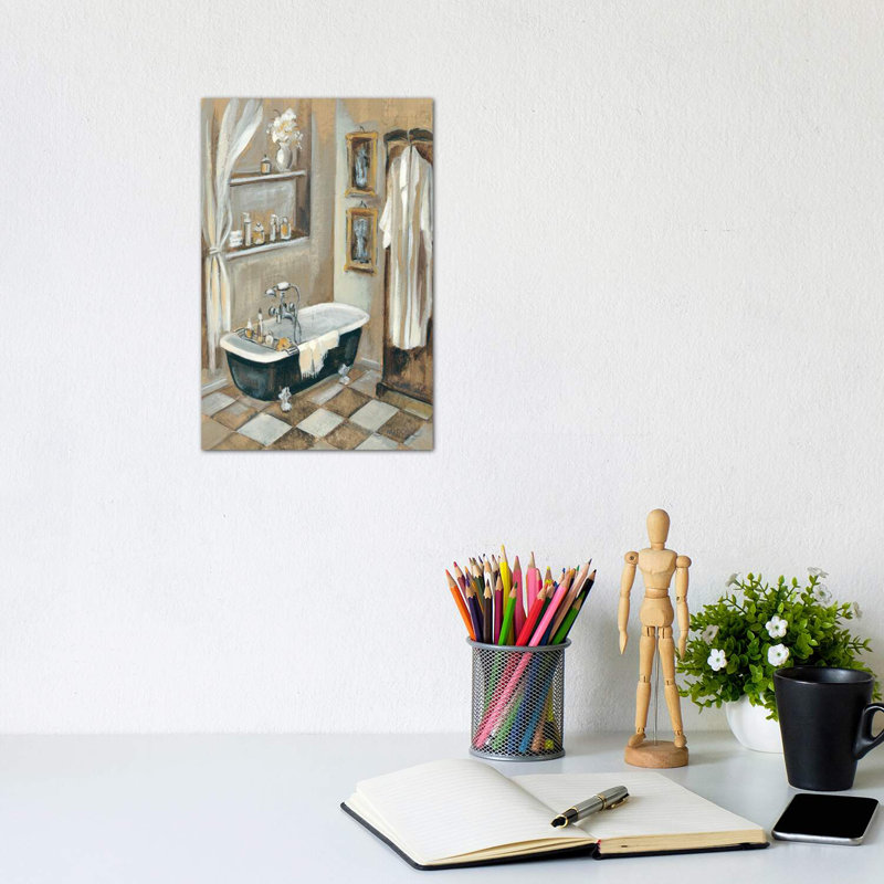 «French Bath III» par Silvia Vassileva - reproduction d'art, H 18 po x l 12 po x 1,5 po, Toile tendue