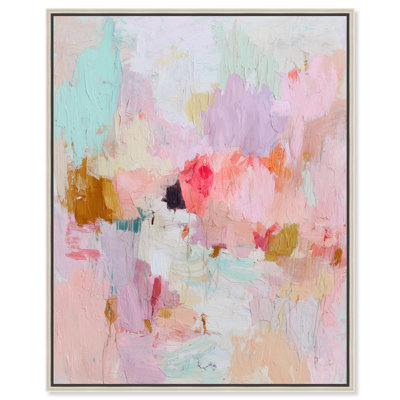 Swaths of Soft Color I Canvas Print Pink Wall Decor by Art Remedy, Silver Frame, 24 x 30