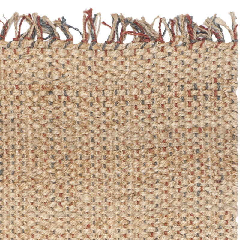 Debroh Natural Fiber Hand Woven Jute Solid Color Rug, Rectangle 4' x 6'