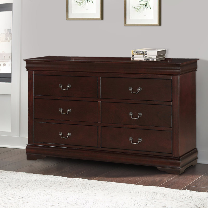 Commode 6 tiroirs Broussard, Brun