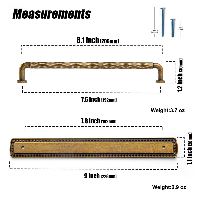 Cut-Section Design Bar Pull With Backplate-G018