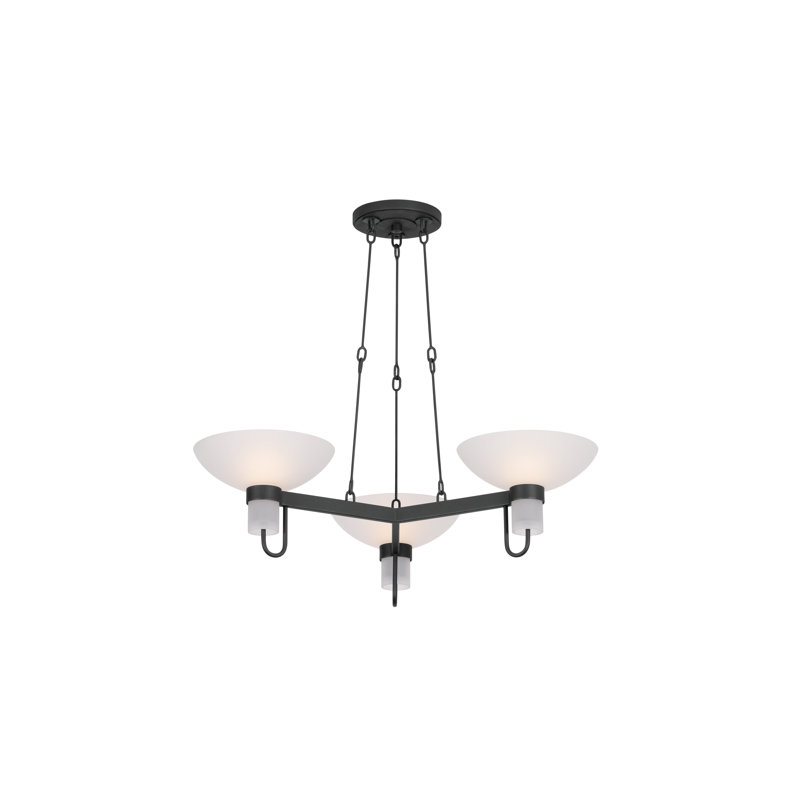 Lustre à 3 lumières en bronze texturé de H 30 po de largeur Truro Lighting