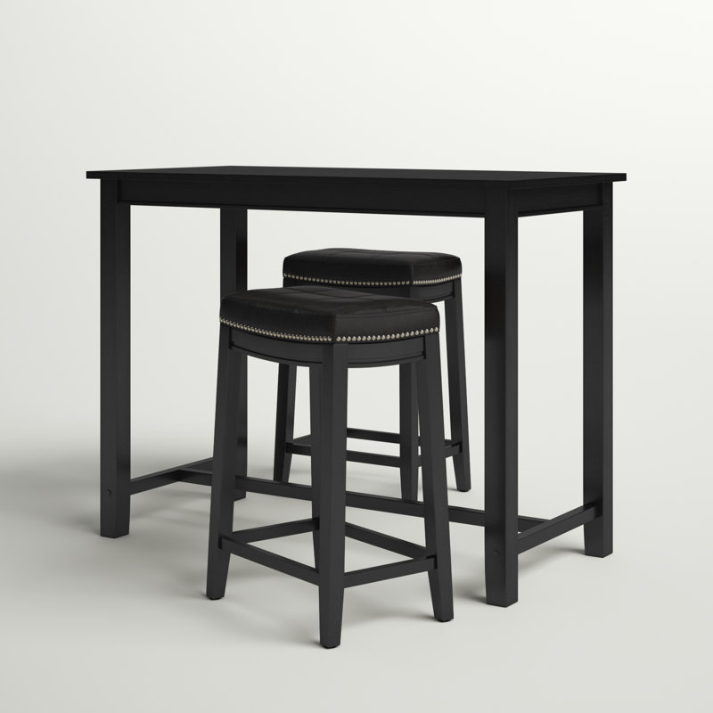 Arlyce 4 - Person Bar Height Dining Set, Black, Black, 36" H x 47.25" L x 23.75" W