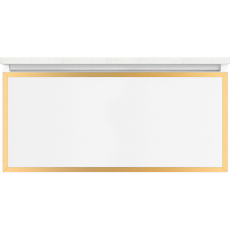 Base de meuble-lavabo simple avec cadre 36 po Profile, Tiroir de plomberie, Oui, Miroir teinté gris / noir mat