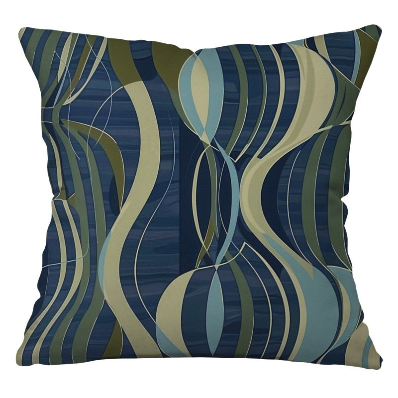 Coussin décoratif géométrique à vagues géométriques, H 20 po x l 20 po