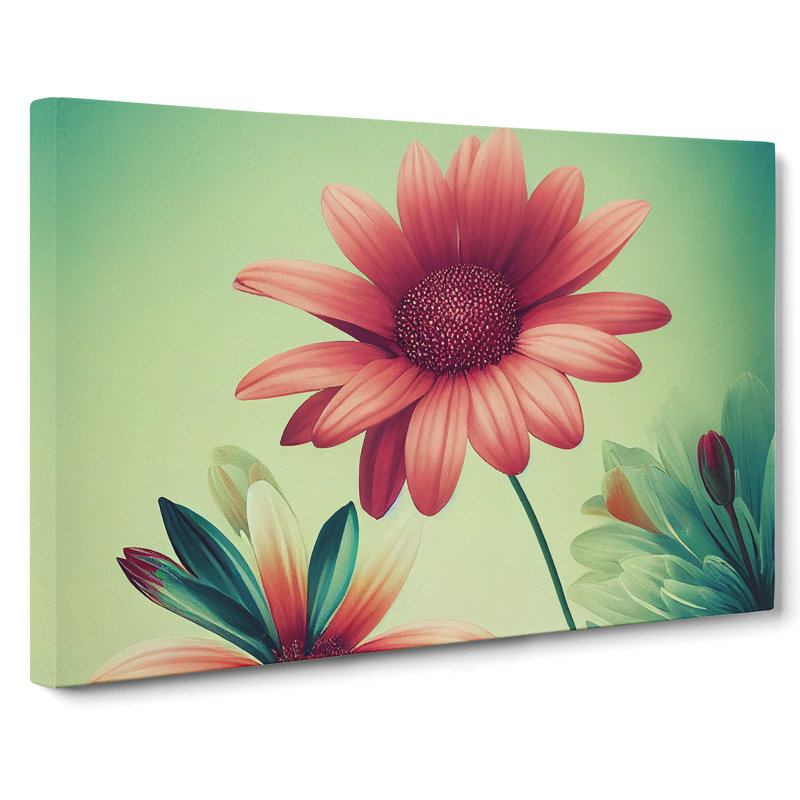 Riveting Daisy Flowers - Wrapped Canvas, 50cm H x 76cm W x 3cm D