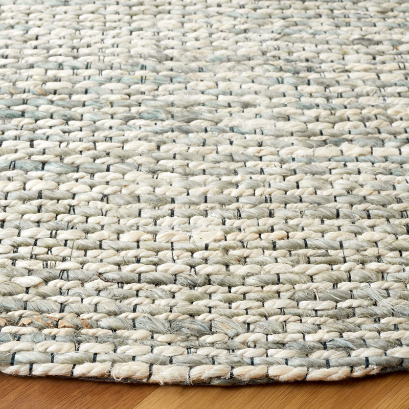 Zaragoza Hand Loomed Jute And Cotton With Latex Solid Color Rug, Round 6'