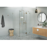 Halo 45 in. x 39 in. x 78 in. 90-degree Fully Frameless Glass Hinged Shower Enclosure