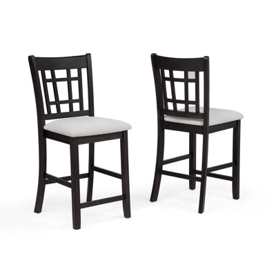 Mobilier de salle à manger en bois massif avec chaises de pub rembourrées à hauteur de comptoir 2 pièces