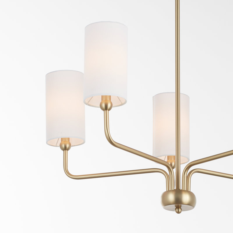 CHARLOTTE 5 Light Chandelier, Aged Brass