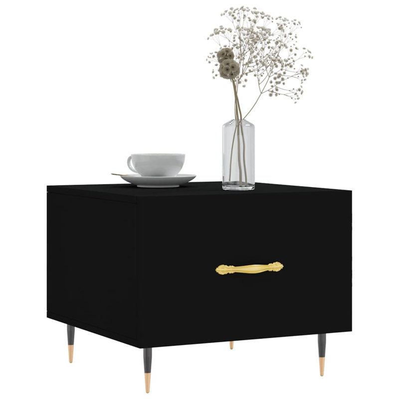 Four Leg Coffee Table with Storage, black