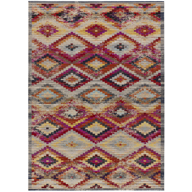 Pinaud Rectangle Geometric Berber Indoor / Outdoor Area Rug, Rectangle 200 x 290cm
