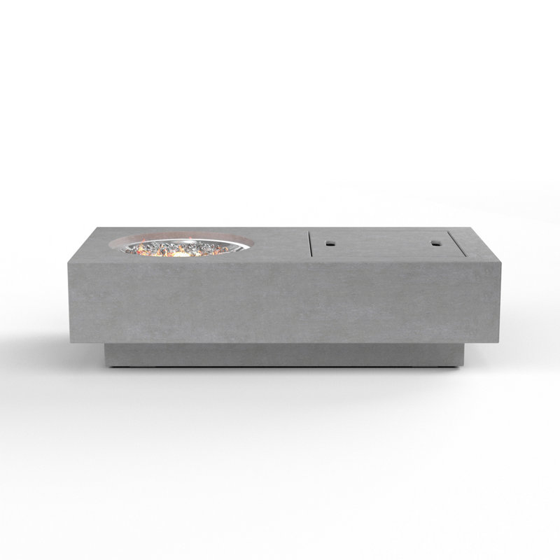 Table de foyer d'extérieur en béton H 17 po x l 60 po Lisson