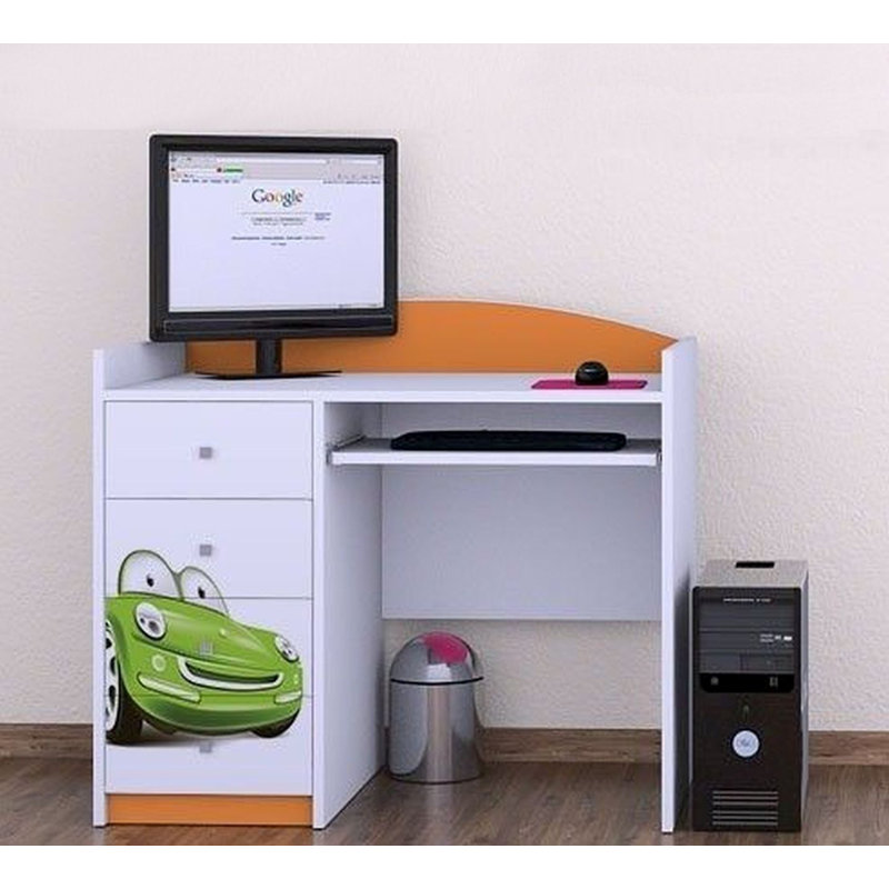 Ondine Car 100cm W Computer Desk, Orange