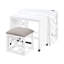 Ensemble de bureau et tabouret avec bureau à roulettes 3 pièces avec roulettes et 2 ports de chargement
